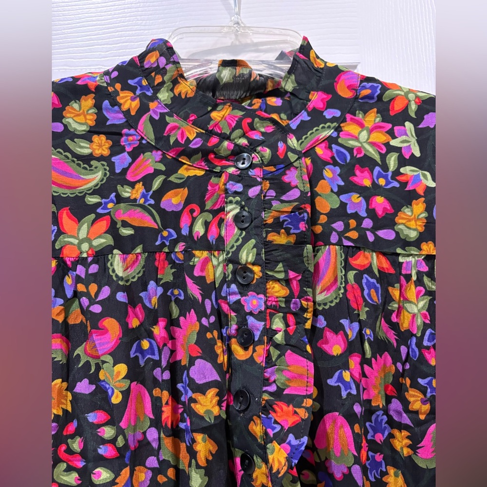 Floral Black Blouse - Picture 5 of 7